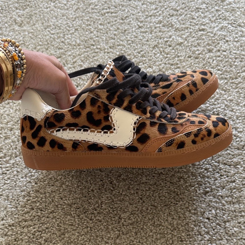 Dolce Vita Women's Leopard Print Sneakers with White Accent